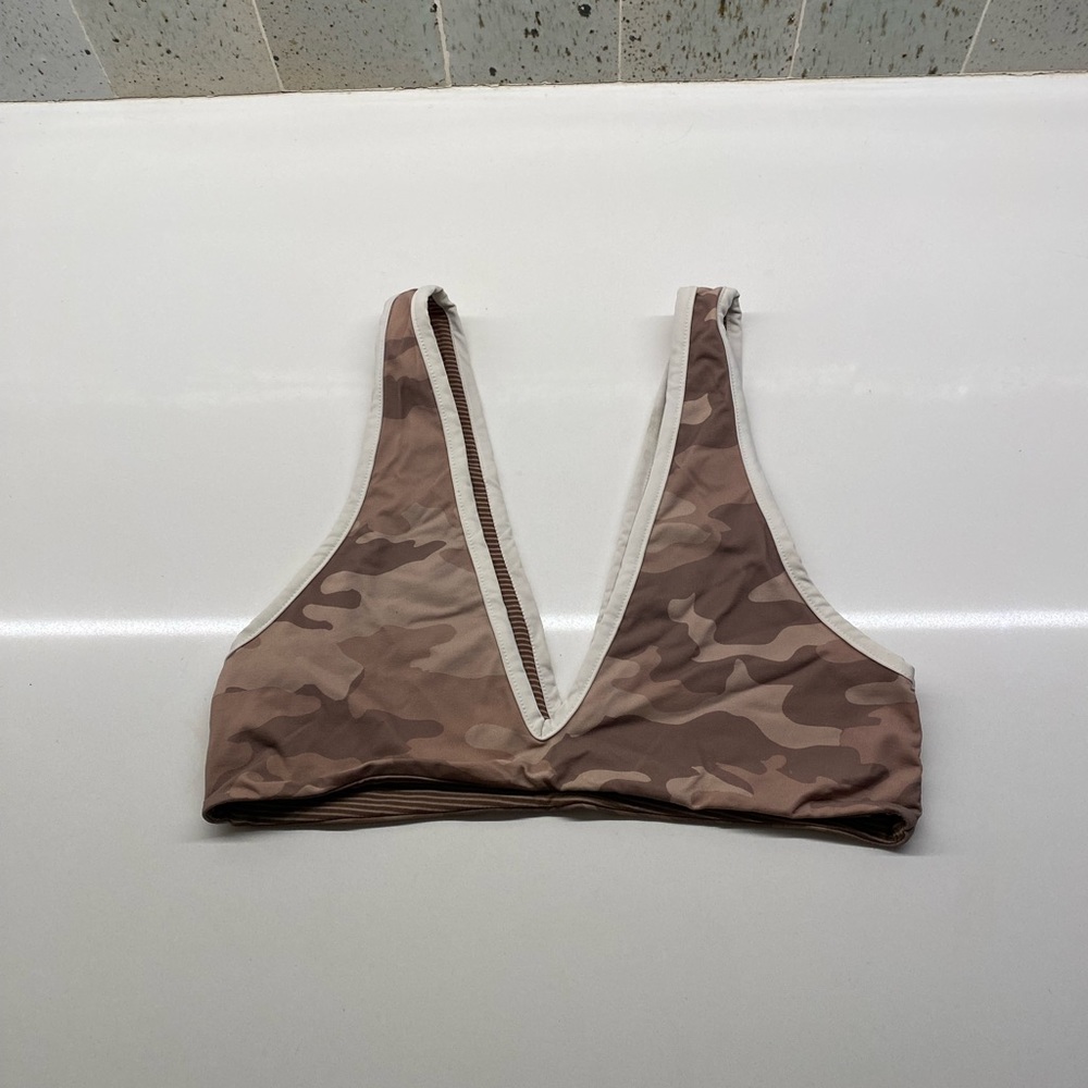 Acacia swimwear camouflage bikini top size S